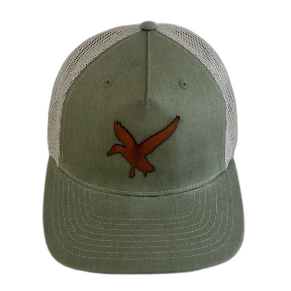 Richardson Cap Hat Unisex Snapback Tan Sewee Outpost Leather Emblem Patch Cap - Picture 1 of 10